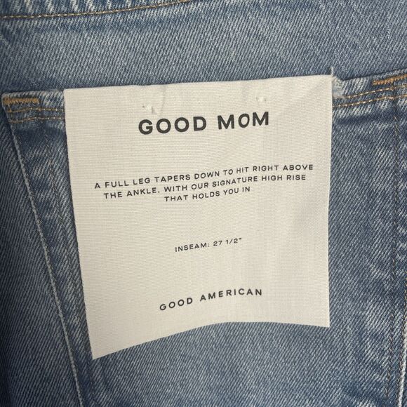 Good American High Rise Good Mom Jeans Womens Size 2/26 Medium Wash‎ Oversized - Picture 13 of 16